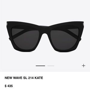 Saint Laurent Black Kate Sunglasses